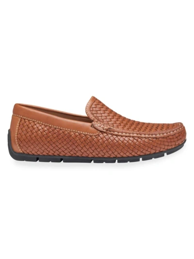 Johnston & Murphy Men's Baldwin Woven Leather Driving Loafers In Tan