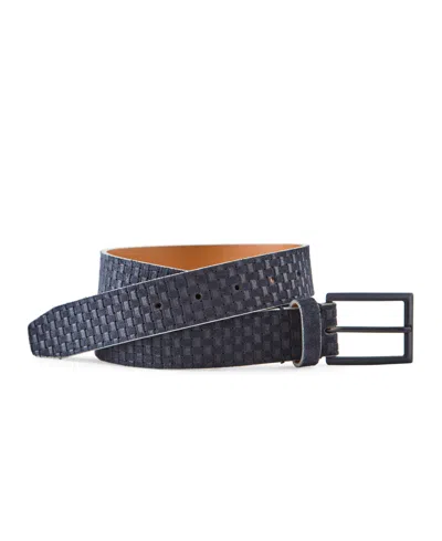 Johnston & Murphy Men's Basket-weave Belt In Blue