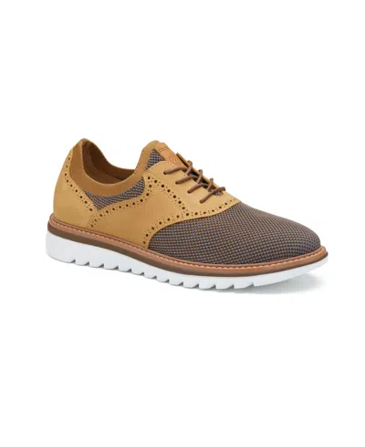 Johnston & Murphy Men's Braydon Saddle Dress Casual Shoe In Tan Multi Knit,tan Full Grain