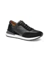 Johnston & Murphy Briggs Joggr Leather Sneaker In Black Full Grain,gray