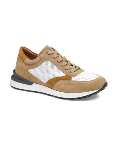 Johnston & Murphy Men's Briggs Perfed Lace-up Shoe In Taupe,brown,white