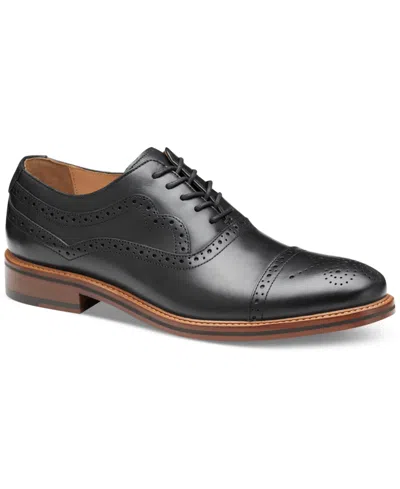 Johnston & Murphy Men's Conrad 2.0 Wingtip Dress Shoe In Black Oiled Leather