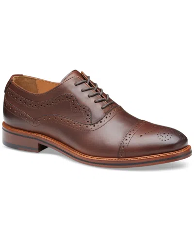 Johnston & Murphy Men's Conrad 2.0 Wingtip Dress Shoe In Tan Oiled Leather