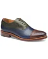Johnston & Murphy Men's Conrad 2.0 Wingtip Dress Shoe In Tan,navy,green Oiled Leather