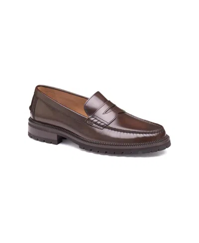 Johnston & Murphy Men's Donnell Leather Penny Loafers In Tan Brush-off Leather
