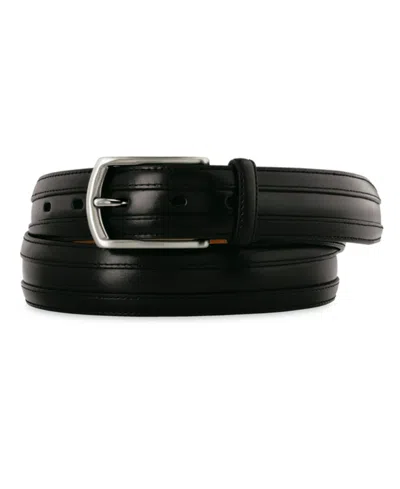 Johnston & Murphy Men's Double Leather Belt In Black Vegetable-tanned Calf