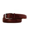 Johnston & Murphy Men's Double Leather Belt In Cognac Vegetable-tanned Calf