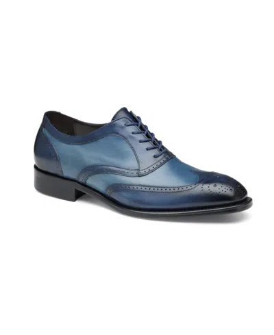 Johnston & Murphy Men's Ellsworth Wingtip Shoe In Navy Italian Leather