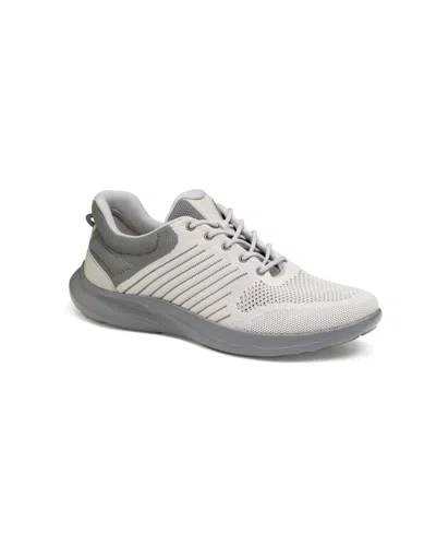 Johnston & Murphy Men's Escape Knit U-throat Lace-up Sneakers In Light Gray