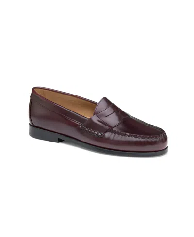 Johnston & Murphy Men's Hayes Penny Slip-on Loafers In Burgundy Polished Full Grain