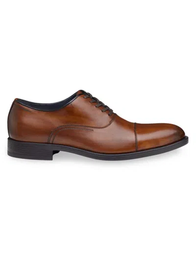 Johnston & Murphy Men's J & M Collection Flynch Leather Cap-toe Oxfords In Tan Calf Skin