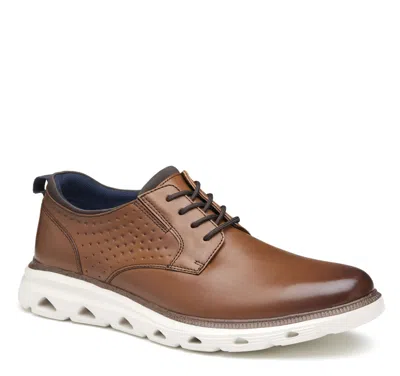 Johnston & Murphy Men's Jenkins Leather Plain Toe Dress Casual Lace-up Shoe In Brown