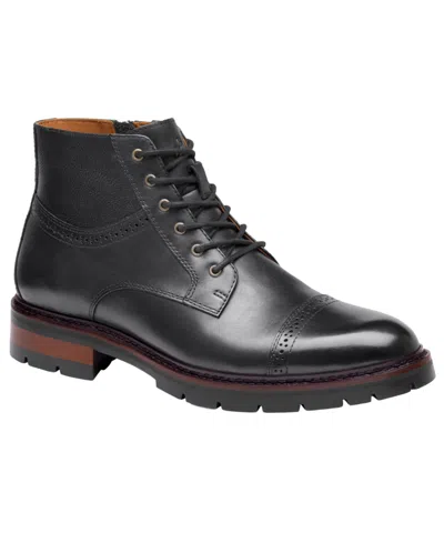 Johnston & Murphy Men's Keegan Round-toe Inside Zipper Boots In Black