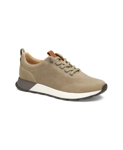 Johnston & Murphy Men's Kinnon Perfed Jogger Sneakers In Taupe Oiled Suede