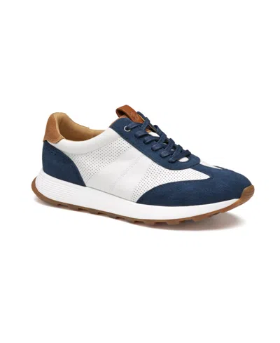 Johnston & Murphy Men's Kinnon T-toe Sneaker In Navy,white Full Grain