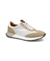 Johnston & Murphy Men's Kinnon T-toe Sneakers In Sand,white Full Grain
