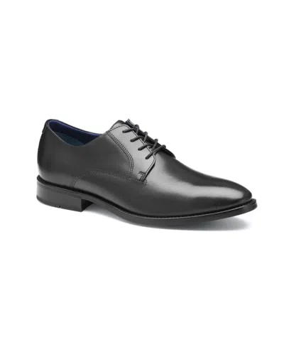 Johnston & Murphy Men's Landry Embossed Plain Toe Shoe In Black Full Grain