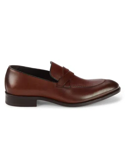 Johnston & Murphy Men's Langford Leather Penny Loafers In Brown