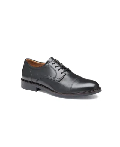 Johnston & Murphy Men's Mason Cap Toe Shoes In Black Full Grain