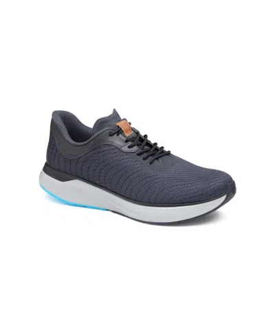 Johnston & Murphy Men's Miles Knit U-throat Lace-up Sneakers In Black Knit