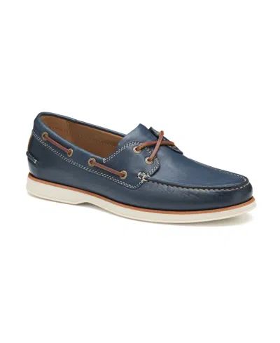 Johnston & Murphy Men's Monaco 2-eye Boat Shoe In Navy Sheepskin