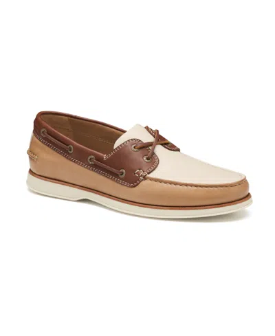 Johnston & Murphy Men's Monaco 2-eye Boat Shoe In Tan Multi Sheepskin