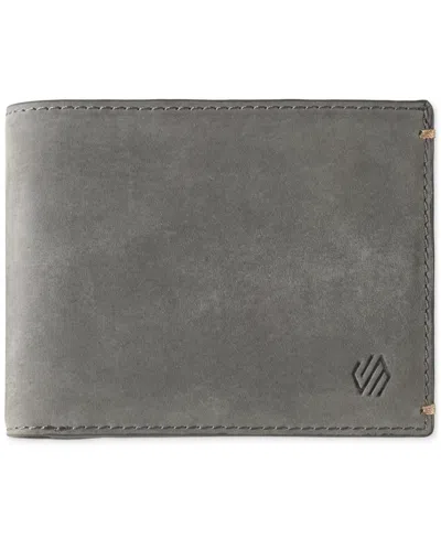 Johnston & Murphy Men's Oil-tanned Leather Bifold Wallet In Gray