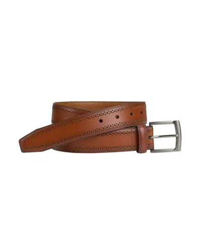 Johnston & Murphy Men's Perfed Dress Belt In Cognac