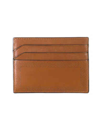 Johnston & Murphy Men's Perforated Edge Weekender Card Wallet In Brown