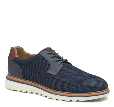 Johnston & Murphy Men's Ralston Plain Toe Knit Lace-up Oxford In Blue