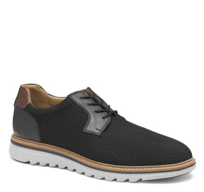 Johnston & Murphy Men's Ralston Plain Toe Knit Lace-up Oxford In Black