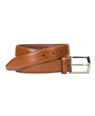 Johnston & Murphy Men's Rectangular Buckle Leather Belt In Brown