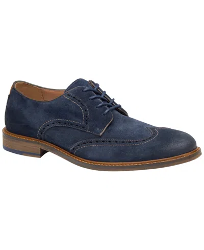 Johnston & Murphy Men's Ripley Suede Wingtip Oxfords In Navy Waxed