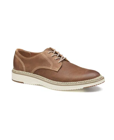 Johnston & Murphy Men's Upton Perfed Plain Toe Shoe In Brown Oiled Full Grain