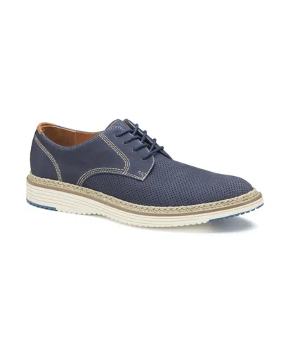 Johnston & Murphy Men's Upton Perfed Plain Toe Shoe In Navy Nubuck