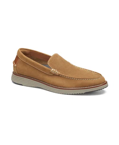 Johnston & Murphy Men's Upton Perforated Venetian Loafer In Snuff Nubuck