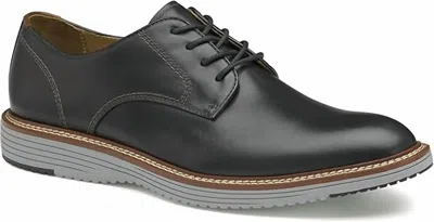 Johnston & Murphy Men's Upton Plain Toe Shoe In Black Full Grain