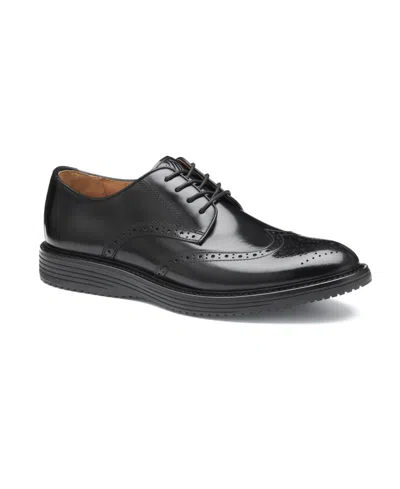 Johnston & Murphy Men's Upton Wingtip Dress Shoe In Black Full Grain