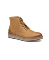 Johnston & Murphy Men's Waterproof Upton Lug Plain Toe Boots In Light Tan Waterproof Full Grain