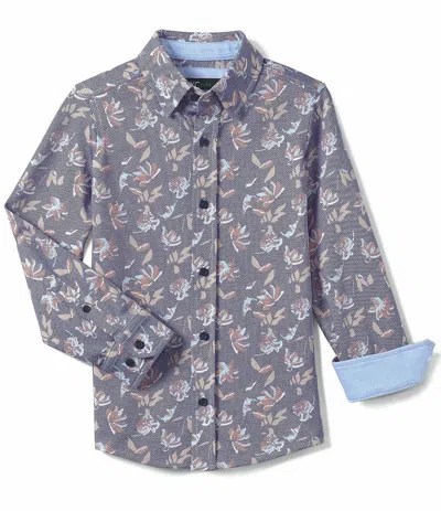 Johnston & Murphy Men's Xc Flex Stretch Shirt In Navy Multi In Gray