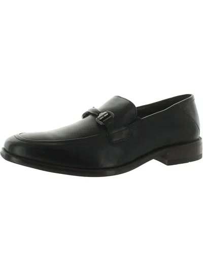 Johnston & Murphy Mens Comfort Insole Faux Leather Loafers In Black