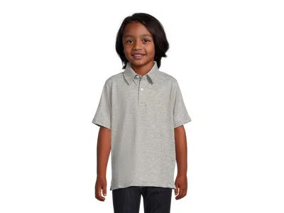 Johnston & Murphy Micro Stripe Polo (big Kid) Boy's Clothing Gray : Xl (big Kid), Polyester/spandex