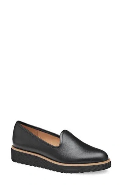 Johnston & Murphy Mitzi Venetian Loafer In Black Calfskin