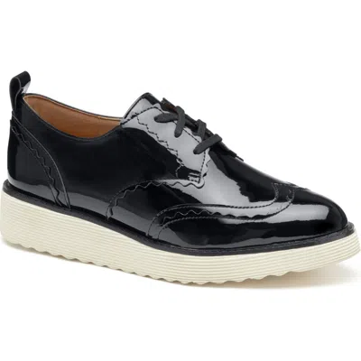Johnston & Murphy Mitzi Wedge Derby In Black Patent Leather