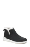 Johnston & Murphy Emery Waterproof Faux Shearling Bootie In Black Waterproof Suede