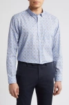 JOHNSTON & MURPHY MOSAIC PRINT COTTON BUTTON-UP SHIRT