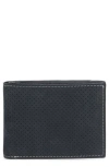 Johnston & Murphy Oil Tanned Leather Perforated Billfold Wallet