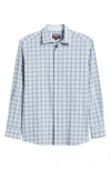 Johnston & Murphy Outline Grid Plaid Button-up Shirt In Blue Multi