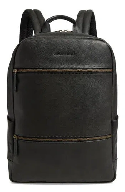 Johnston & Murphy Pebble Leather Backpack In Black