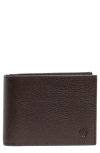 Johnston & Murphy Pebbled Leather Bifold Wallet In Brown